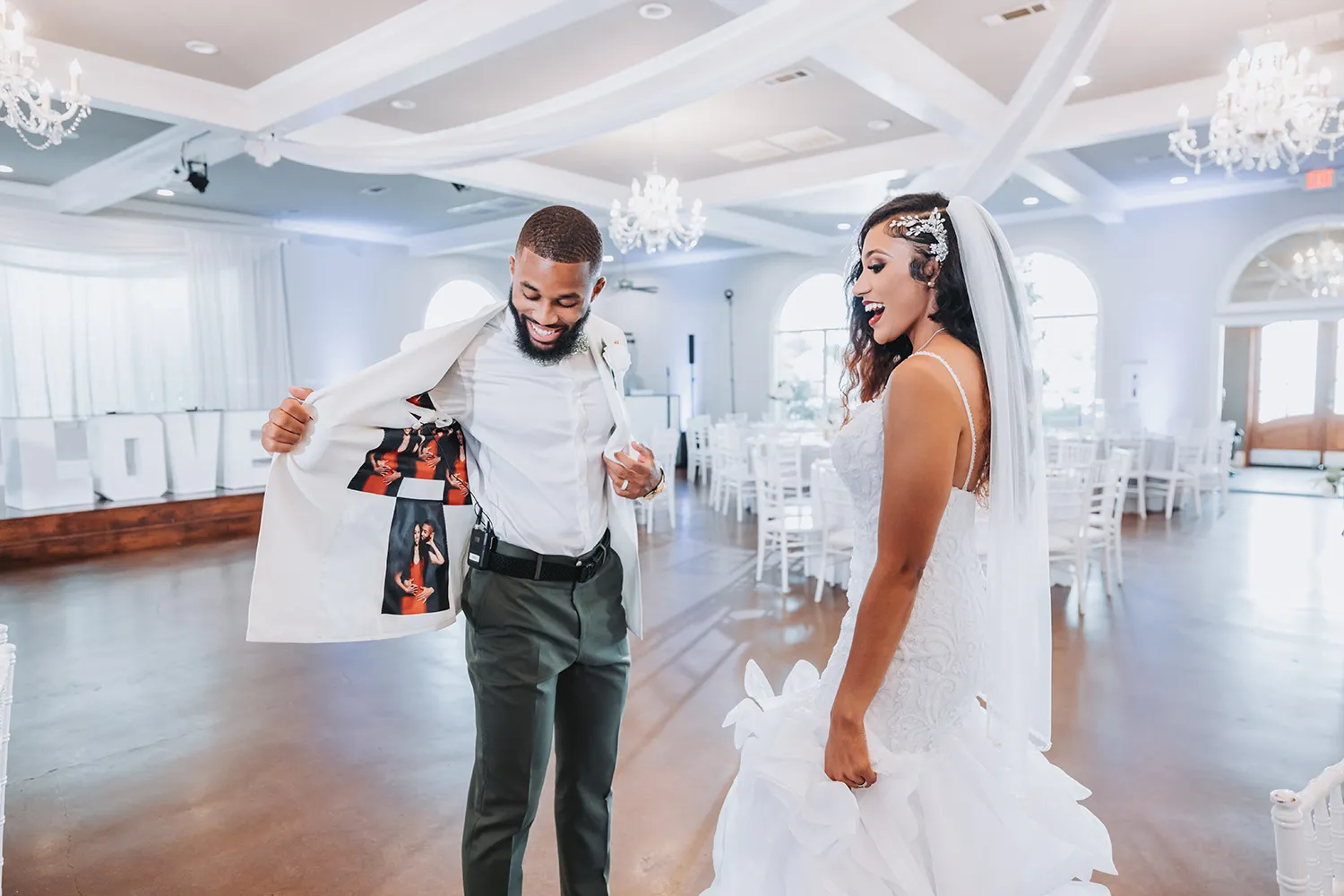 Groom with a white blazer