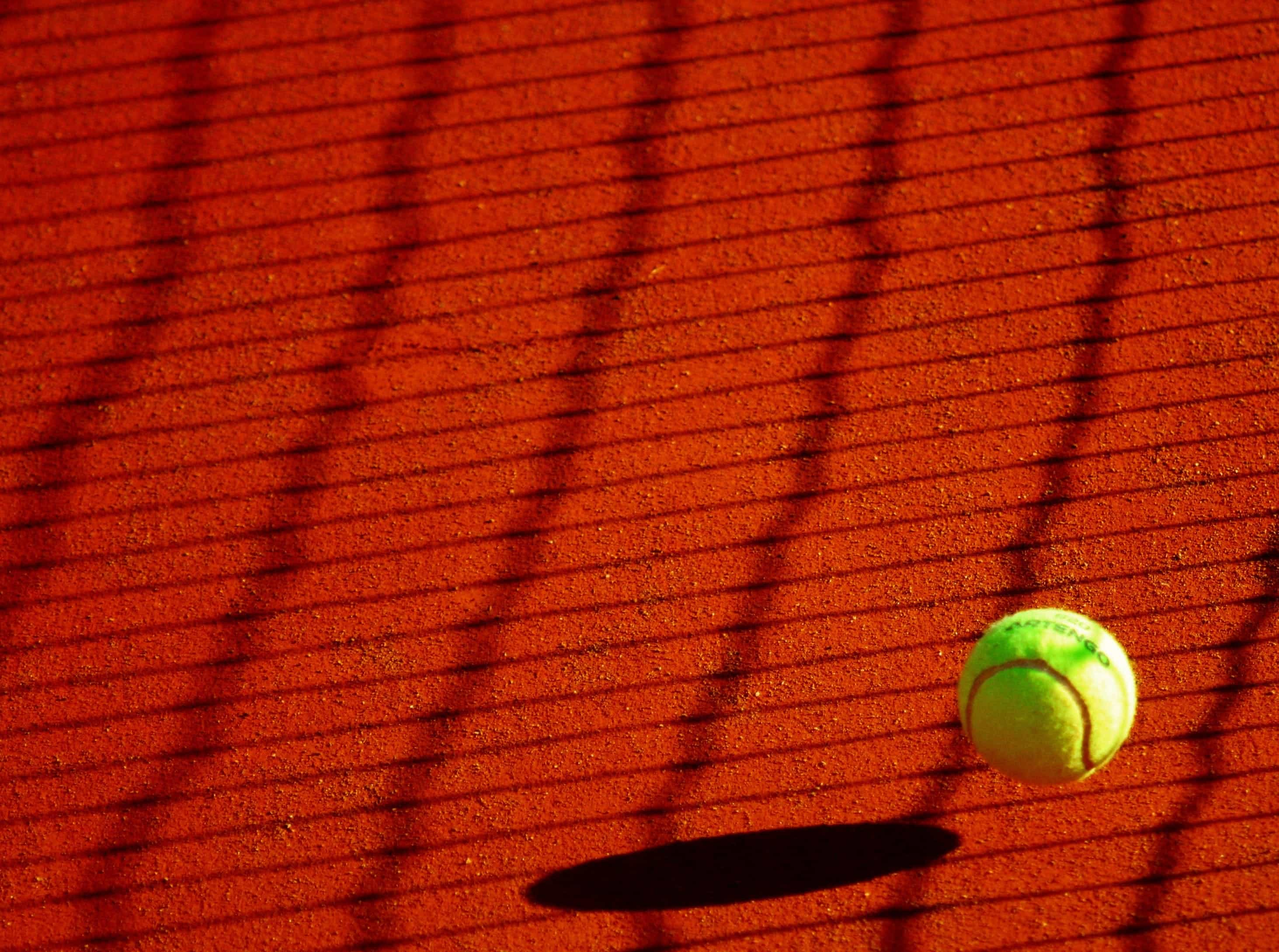 Tennis ball on a tennis court